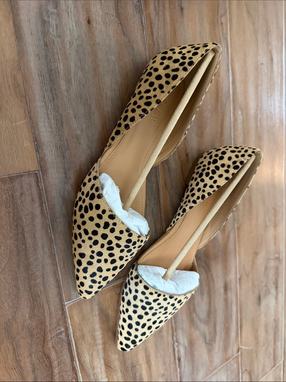 NIB J.Crew Zoe Calf Hair D'Orsay Flats - Tan/Black  size 5.5 - Picture 3 of 6